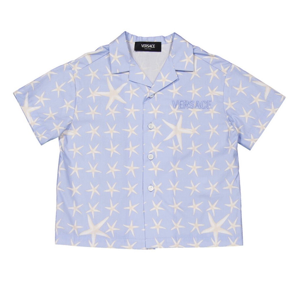 Versace Kids Stella Marina Cotton Poplin Shirt